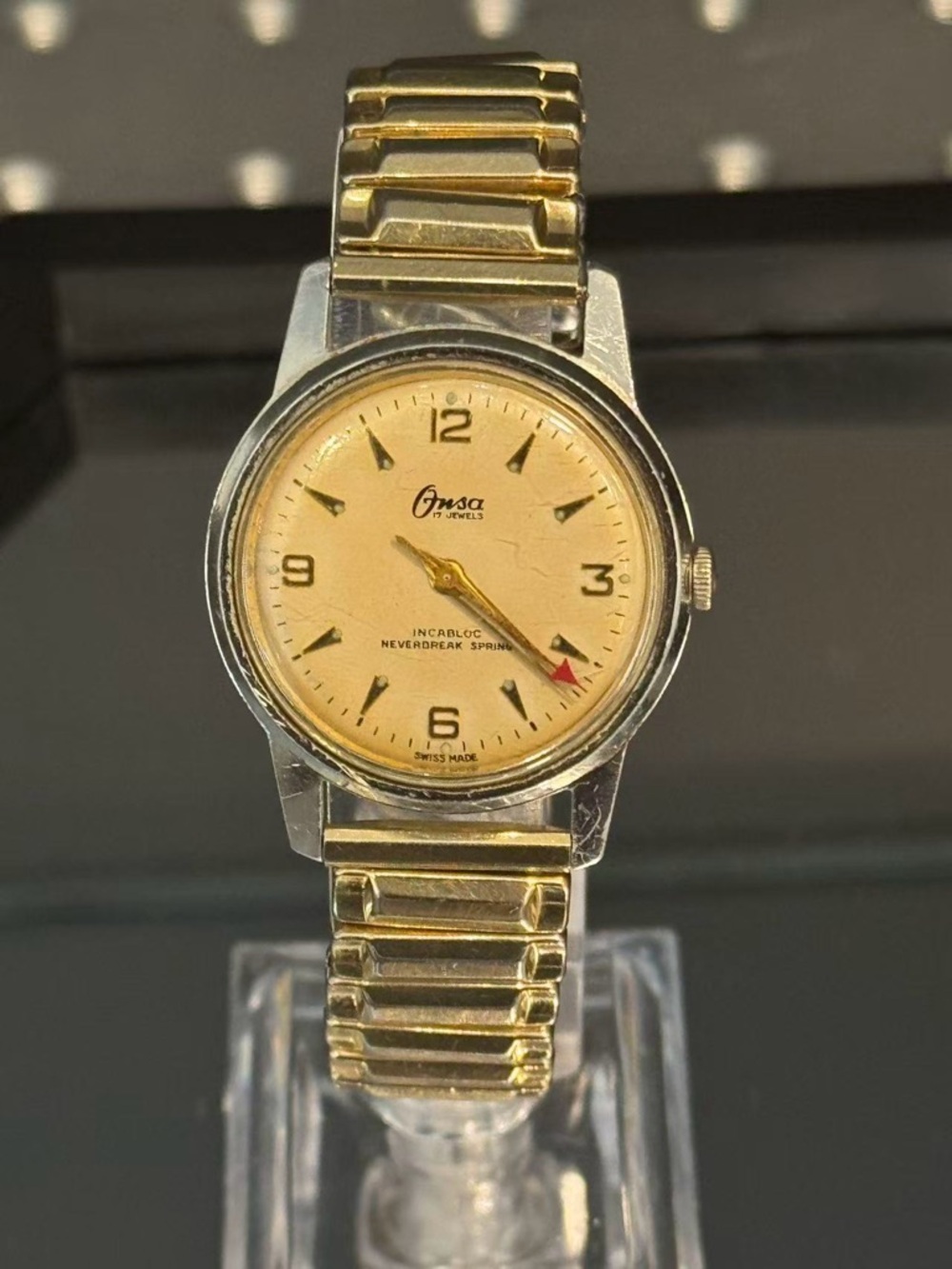 Vintage Orsa Swiss Made Mechanical Watch Incabloc 31mm Stretch Band Runs